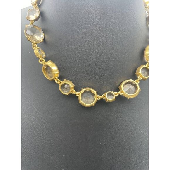J .Crew Faceted Crystal Statement Choker Necklace Gold Tone 16-19 Inches - Picture 4 of 4